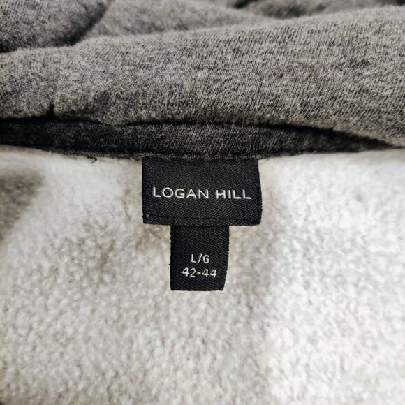 Logan Hill Men's Zip-Up Pocket Hoodie | Large | Charcoal Gray | Cotton - Picture 5 of 6